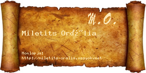 Miletits Orália névjegykártya